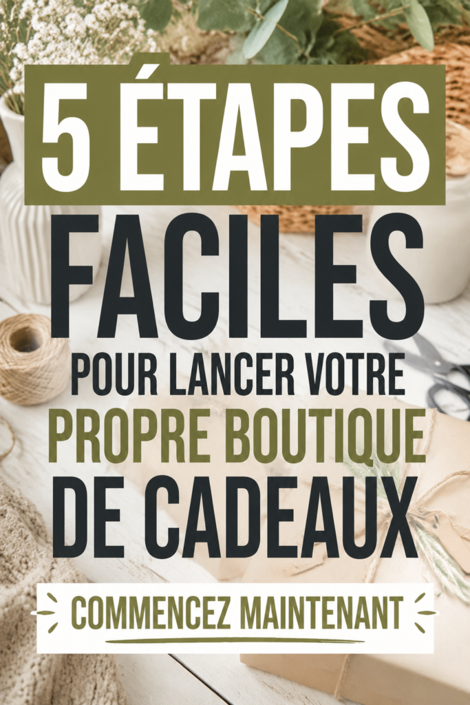 Une femme explore des idées pour ouvrir sa boutique de cadeaux.