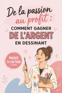 Femme dessinant avec passion, illustrant une activité artistique
