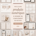 Femme travaillant sur un ordinateur pour créer des produits numériques pour son side hustle.