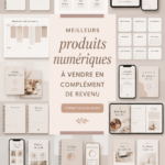 Femme travaillant sur un ordinateur pour créer des produits numériques pour son side hustle.
