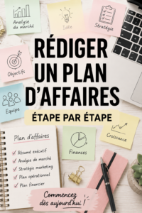 Femme consultant un plan d'affaires sur son ordinateur