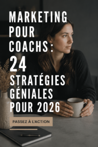 Stratégies marketing pour coachs avec des graphiques et des notes