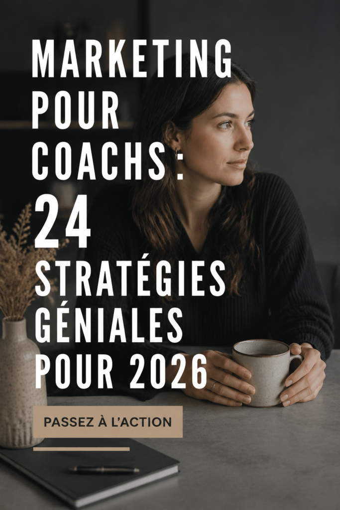 Stratégies marketing pour coachs avec des graphiques et des notes