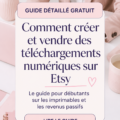 Une femme créant des téléchargements numériques sur son ordinateur pour Etsy.
