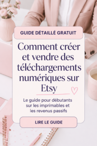 Une femme créant des téléchargements numériques sur son ordinateur pour Etsy.