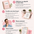 Illustration d'une femme réfléchissant avec une pensée entrepreneuriale.