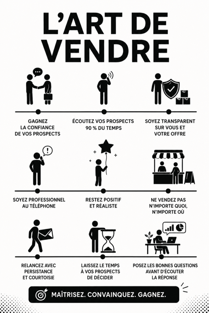 Image représentant une femme en train de vendre, illustrant l'art de vendre avec succès.