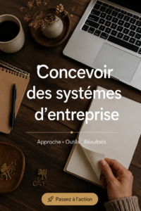 Femme à son bureau, concentrée sur des plans de systèmes d'entreprise pour améliorer la productivité.