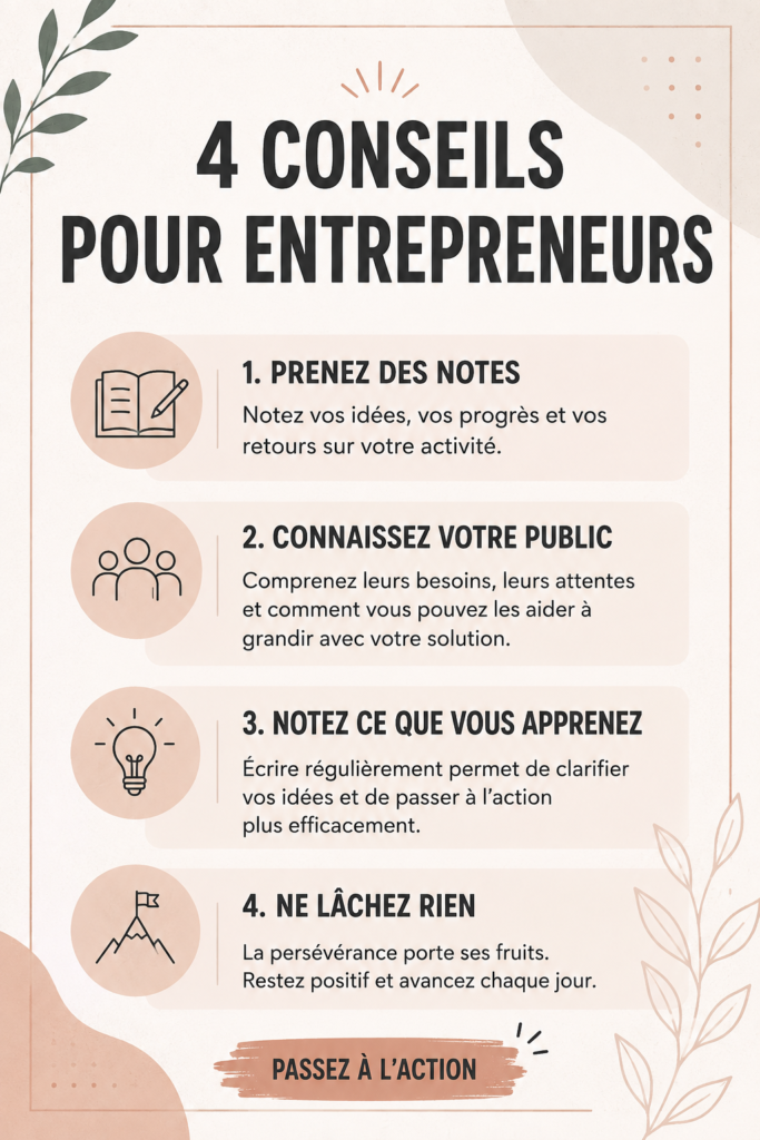 Femme entrepreneure se concentrant sur son projet avec des conseils à portée de main