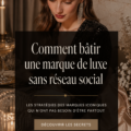 Une entrepreneuse réfléchissant à sa stratégie de marque sans réseaux sociaux, symbolisant l'entrepreneuriat féminin.