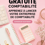 Femme souriante travaillant sur sa comptabilité à domicile.