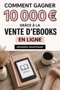 Une femme heureuse travaillant sur son ordinateur tout en écrivant un e-book.