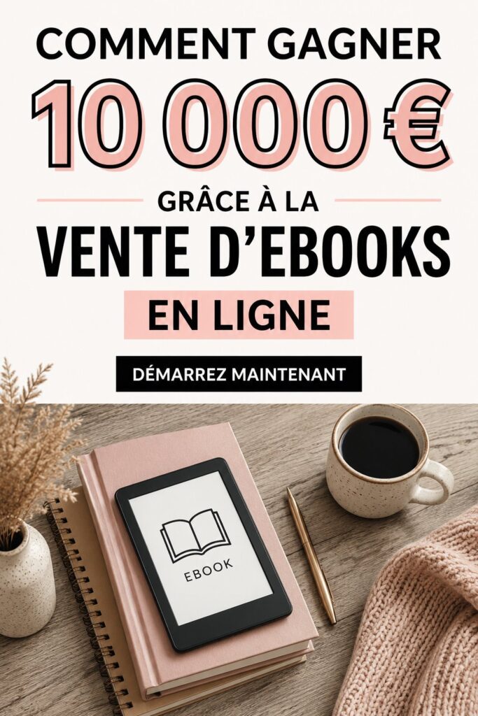 Une femme heureuse travaillant sur son ordinateur tout en écrivant un e-book.