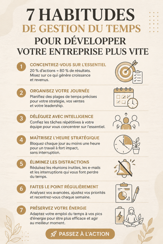 Femme entrepreneur travaillant sur son planning de gestion du temps.