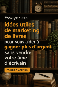 Une photo d'un livre avec des notes marketing, représentant des idées pour améliorer les ventes des ouvrages