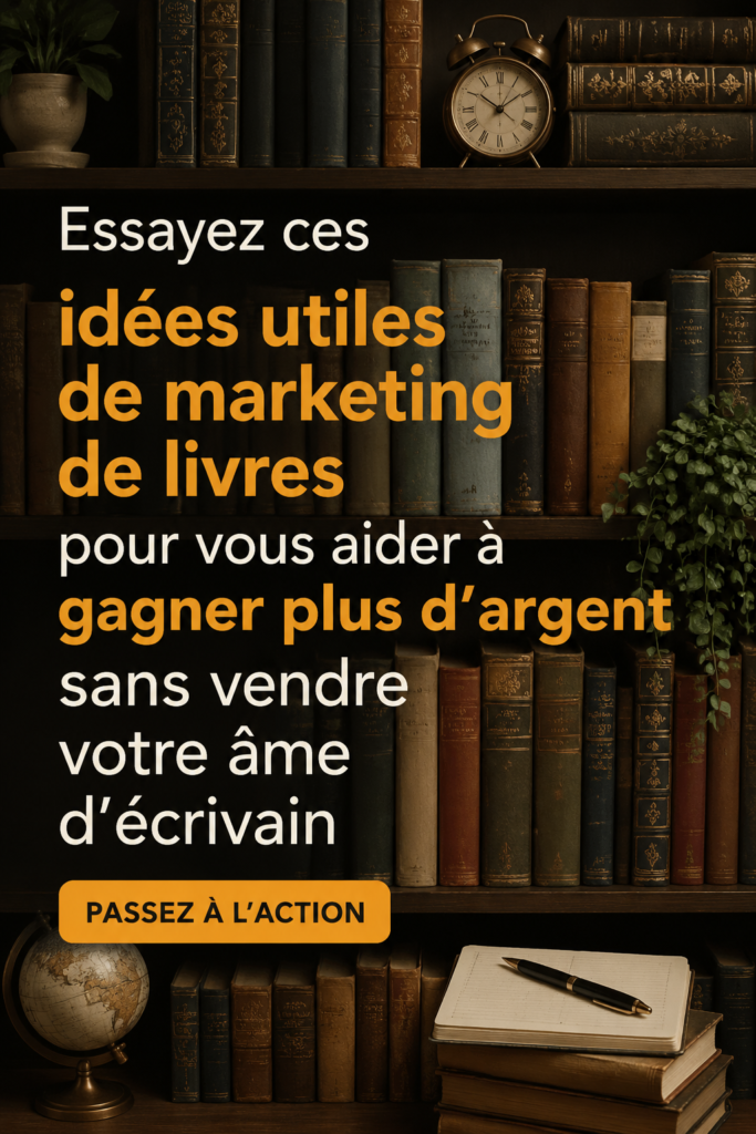 Une photo d'un livre avec des notes marketing, représentant des idées pour améliorer les ventes des ouvrages