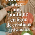 Femme travaillant sur des créations artisanales pour son entreprise en ligne