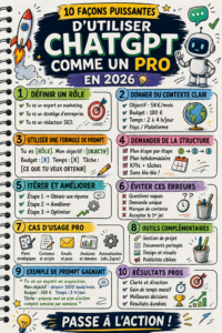 Une femme utilisant ChatGPT pour améliorer sa productivité au travail.