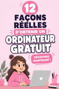 Image d'un ordinateur portable avec des liens pour des ressources gratuites