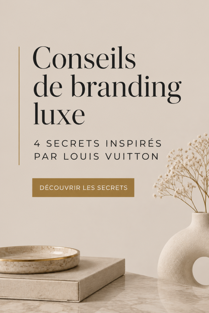 Stratégies de branding de luxe inspirées de Louis Vuitton, illustrées par une image de produits haut de gamme.