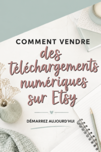 Une femme d'affaires travaillant sur son ordinateur, vendant des produits numériques sur Etsy.