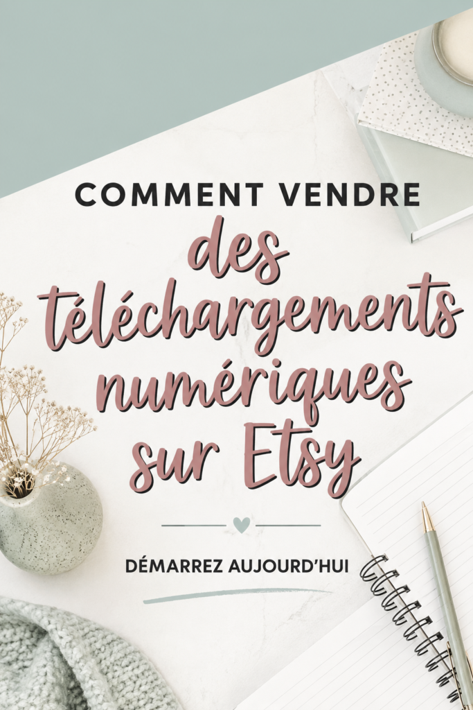 Une femme d'affaires travaillant sur son ordinateur, vendant des produits numériques sur Etsy.