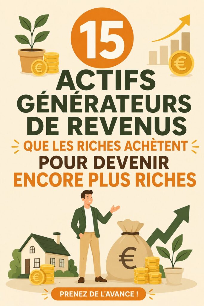 Illustration d'une femme investissant dans des actifs générateurs de revenus et en quête de richesse.