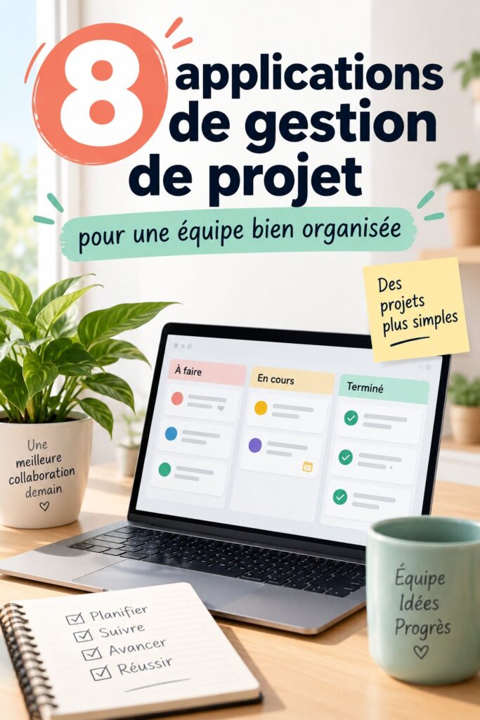 Femme utilisant une application de gestion de projet sur un ordinateur