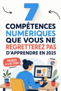 Femme travaillant sur un ordinateur portable, apprenant des compétences digitales pour sa carrière.
