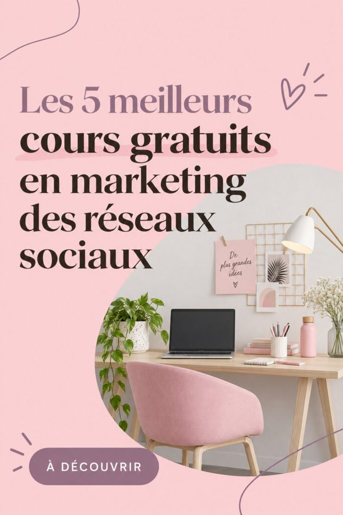 Une femme apprend le marketing des réseaux sociaux grâce à un cours en ligne gratuit.