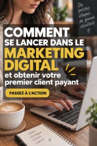 Femme travaillant sur un ordinateur pour développer son activité de marketing digital