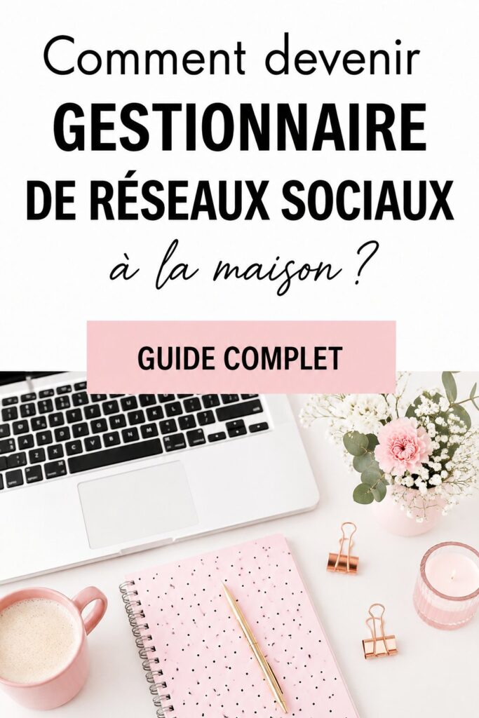 Femme travaillant sur son ordinateur à domicile en tant que Community Manager.