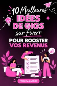 Une femme souriante devant son ordinateur, travaillant sur son gig Fiverr.
