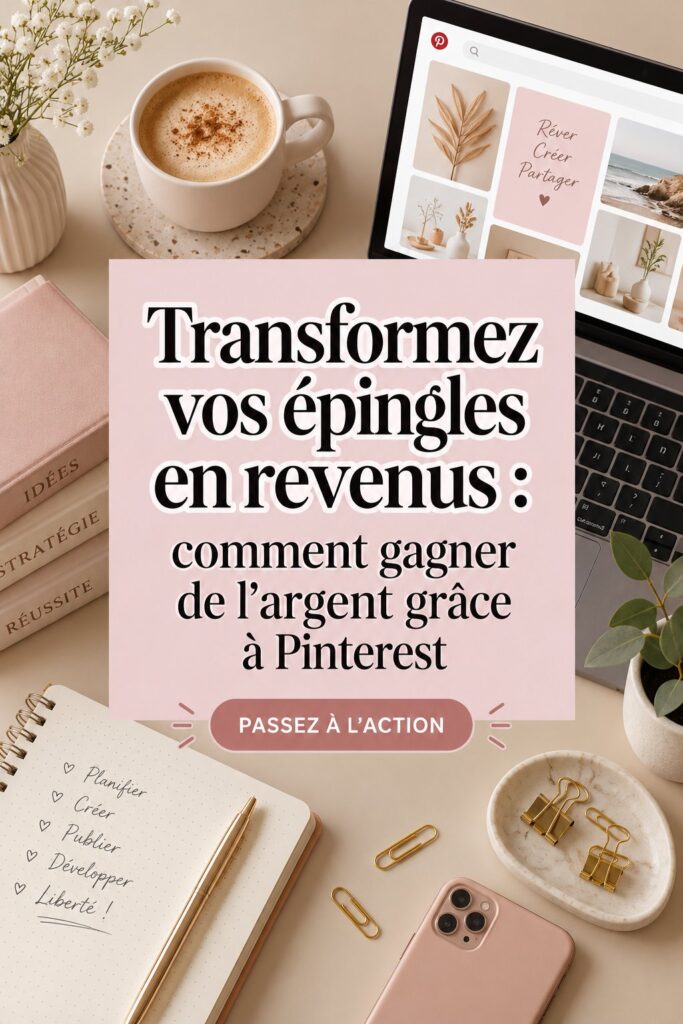 Femme utilisant Pinterest pour le marketing et la monétisation en ligne.