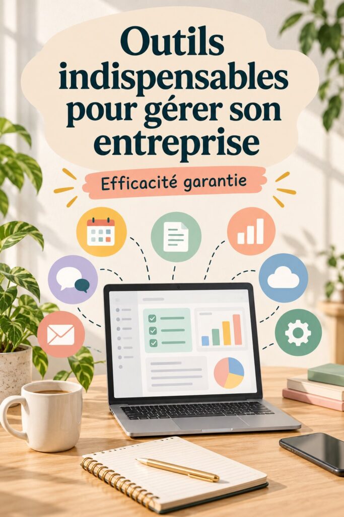 Une femme utilisant un ordinateur portable pour gérer son entreprise avec des outils digitaux.