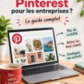 Femme entrepreneur utilisant Pinterest pour son business, vue sur un écran d'ordinateur avec Pinterest ouvert.