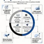 Femme au bureau suivant un plan de croissance d'une heure par jour.