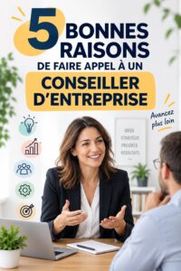 Une femme d'affaires consulte un expert en stratégie pour améliorer son entreprise.