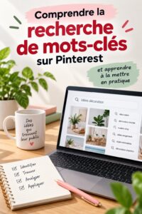 Illustration de stratégies de recherche de mots-clés sur Pinterest pour entreprises.