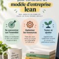 Femme d'affaires souriante élaborant une stratégie lumineuse pour son entreprise, modèle d'entreprise efficace en fond