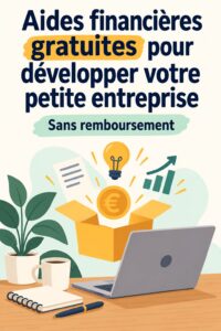 Illustration d'une femme d'affaires consultant des documents liés à des subventions pour son entreprise.
