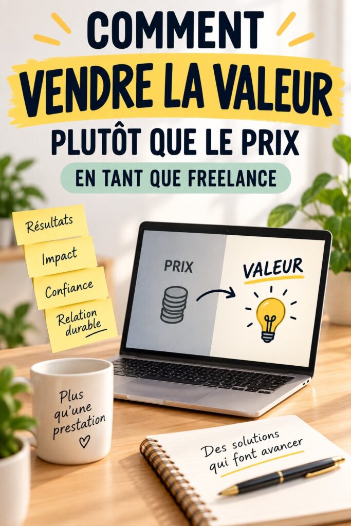 Un freelance souriant présente ses services avec confiance, évoquant la valeur de son expertise.