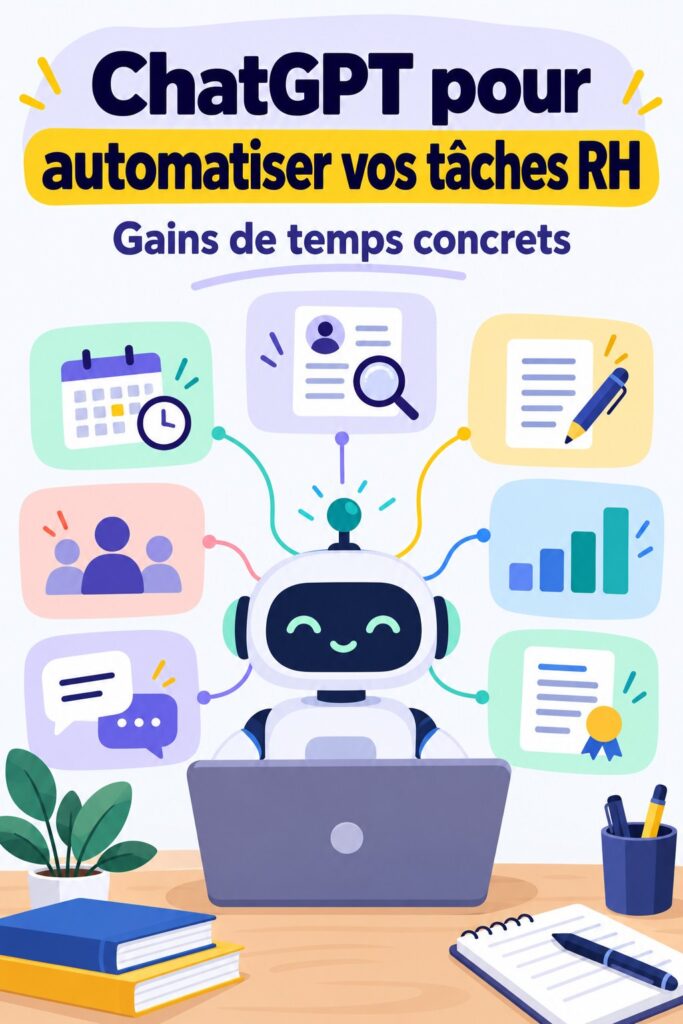 Illustration de l'utilisation de ChatGPT par des professionnels des ressources humaines pour automatiser leurs tâches.