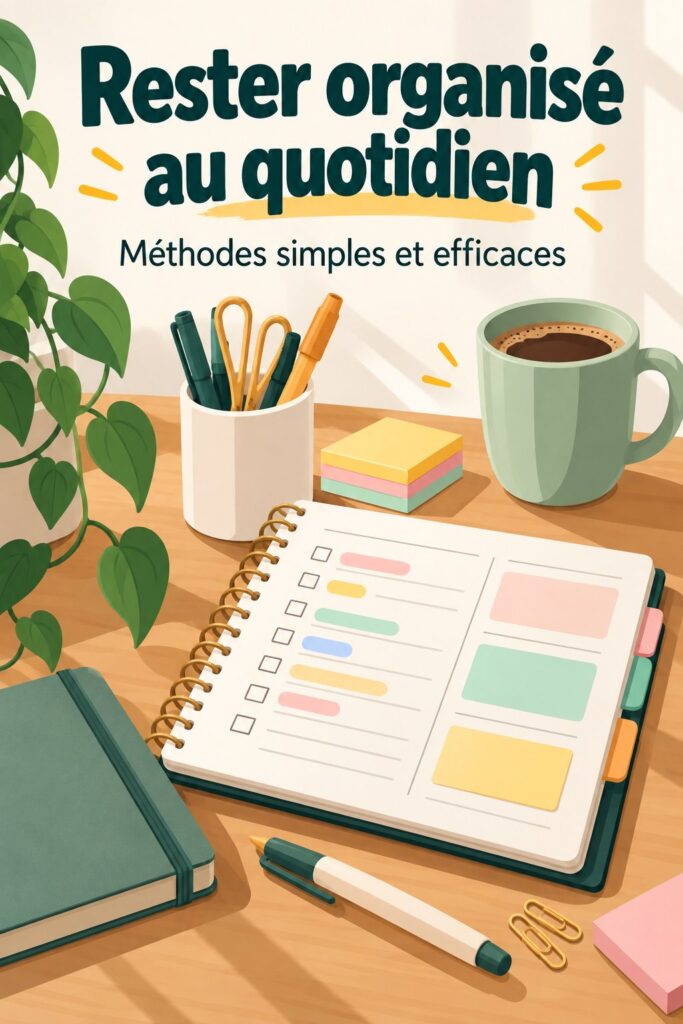 Femme en train de planifier sa journée avec un agenda