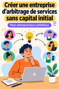 Femme réfléchissant à créer une entreprise d'arbitrage de services sans capital initial.