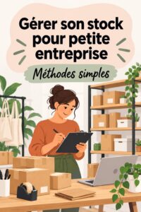 Femme à son bureau en train de gérer l'inventaire de sa petite entreprise