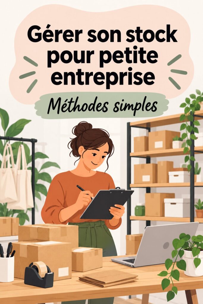 Femme à son bureau en train de gérer l'inventaire de sa petite entreprise