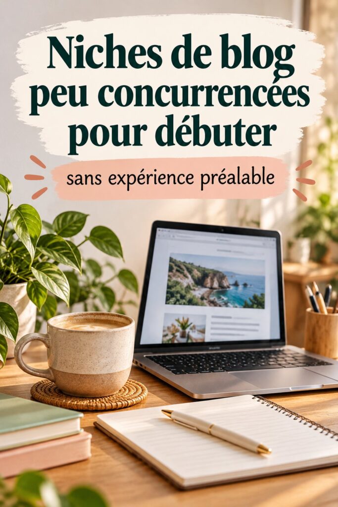 Une femme réfléchissant à des idées de niches de blog peu concurrentielles.
