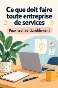Femme d'affaires examinant des documents dans un espace de travail moderne lié à son entreprise de services.