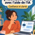 Femme préparant une présentation orale avec l'assistance de l'IA